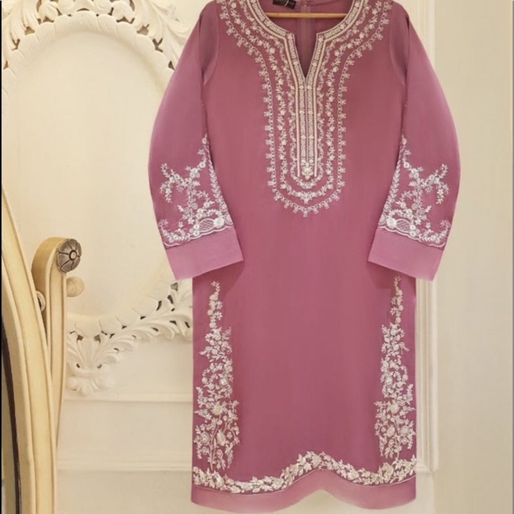 Original Agha Noor raw silk kameez